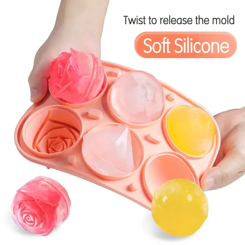 3D Rose & Round Ice Ball mold