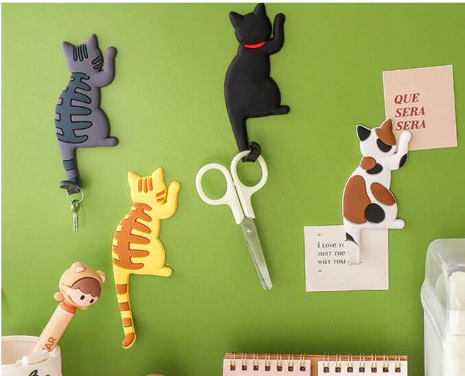 Cartoon Cat Shape Fridge Magnet Key Holder