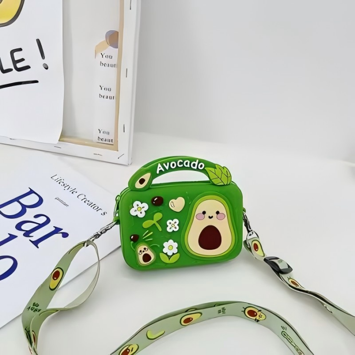 Cute Cartoon Shoulder Zipper Bag  with strap