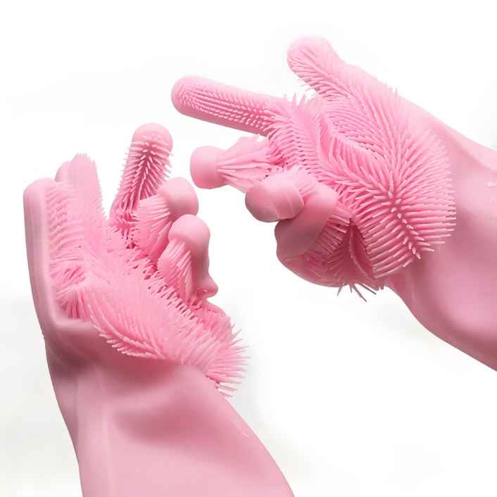 Cleaning Brush Scrubber Gloves Silicone Gloves