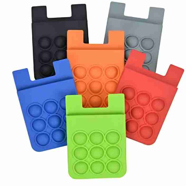 Popper Stress Reliever Silicone Phone Wallet With Bubble