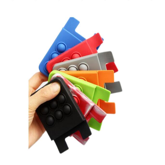 Silicone Phone Wallet With Pop Push Bubble Card Holder Sleeves for Phone Case
