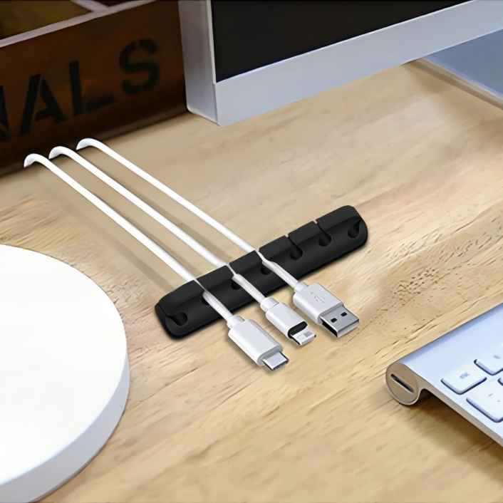 7 Slots Adhesive Cable Management Cord Organizer Cable Holder Clips For Desk Top USB cable